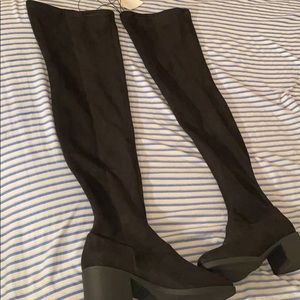H&M Knee High Suede Heeled Boots